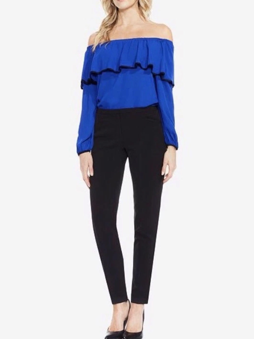 Vince Camuto Milano Stretch Twill Ankle Pants Black Career Size 8